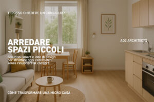 Interni di una micro casa moderna e funzionale, arredamento salvaspazio e soluzioni smart per ottimizzare ogni centimetro, ispirazione internazionale.