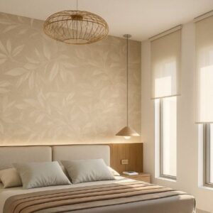 Camera da letto progettata su misura con interior design sensoriale e finiture sartoriali
