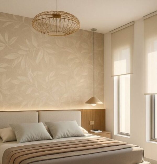Camera da letto progettata su misura con interior design sensoriale e finiture sartoriali