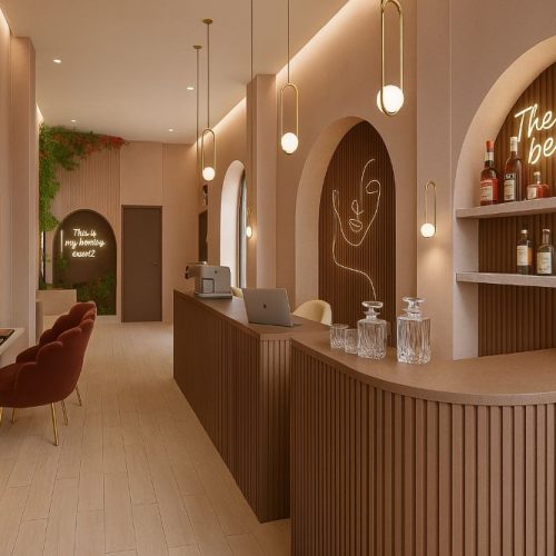 Bancone bar beauty bar Milano - Interior design moderno AD2ARCHITECTS