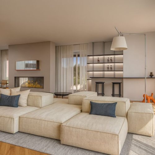 Living open space attico Milano - Vista skyline design AD2ARCHITECTS